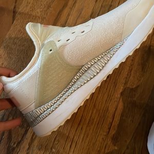 Cream pink and silver puma shoes!!